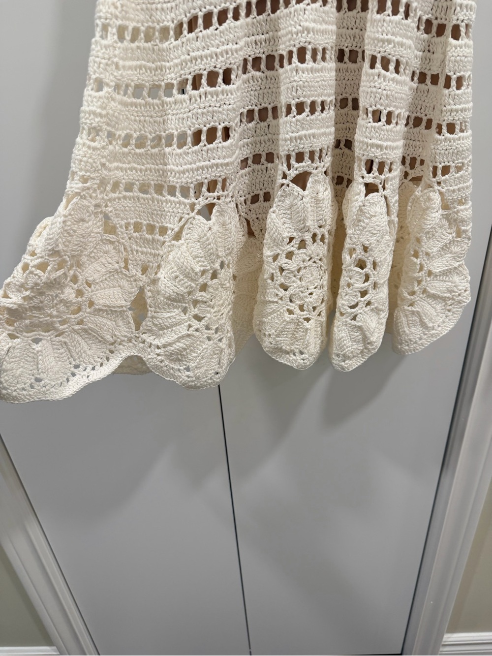 Oscar de la Renta Nude Crochet-Trim Dress - Picture 8 of 9